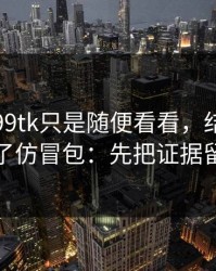我以为99tk只是随便看看，结果差点装了仿冒包：先把证据留好