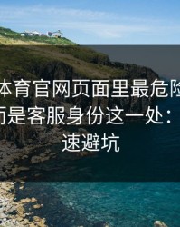 爱游戏体育官网页面里最危险的不是按钮，而是客服身份这一处：1分钟快速避坑