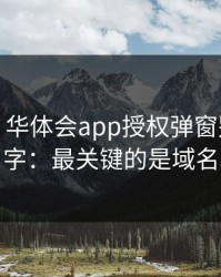 别侥幸：华体会app授权弹窗别只看图标和名字：最关键的是域名和证书