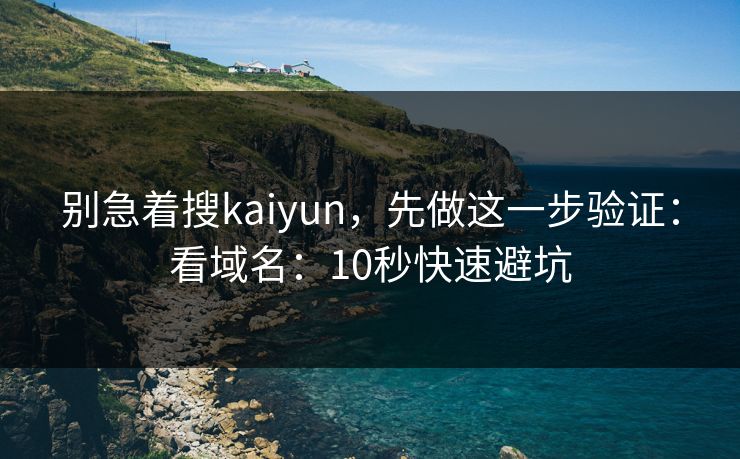别急着搜kaiyun，先做这一步验证：看域名：10秒快速避坑